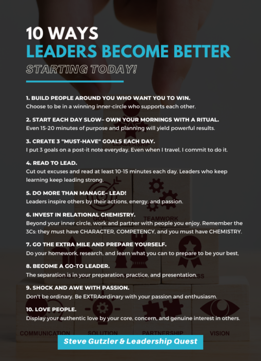 10 Ways: How Leaders Become Better - Steve Gutzler